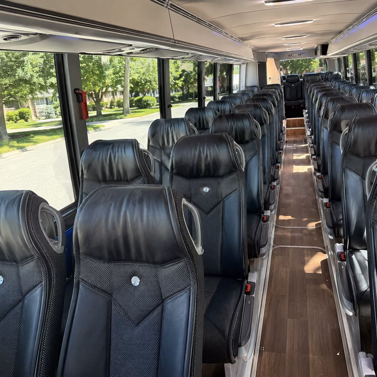 lawton 40 passenger charter bus inside